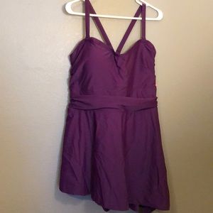 Torrid Purple a-symmetrical swimsuit
